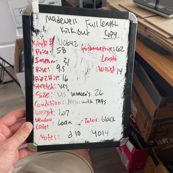 Madewell Kick Out Full Length Black Frost Denim Trendy Jeans US Women's 26 - Picture 7 of 7